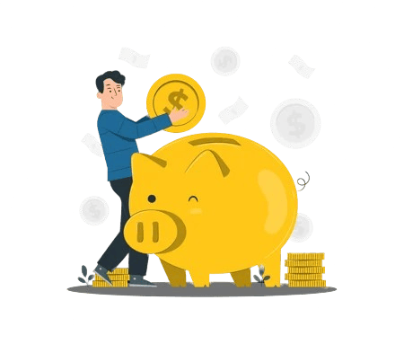 Inserting coins into a piggy bank, symbolizing the infusion of cash into the financial reserves.